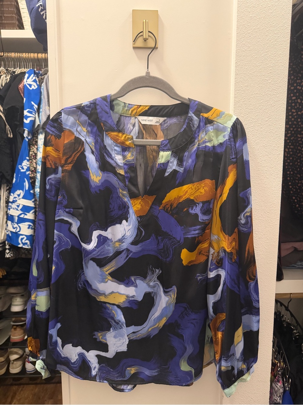 Nine West Abstract Print Blouse